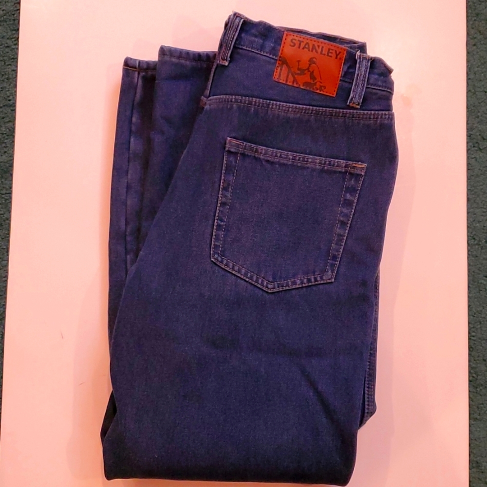 Mens Stanley Carpenter Style Lined Dark Wash 36 X 32 Denim Jeans